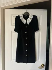 冬コーデ / ゲストルック / カラ パフ ツアーベルベット ミディ ONE PIECE