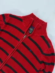 ポロ ラルフローレン ストライプ ニット ジップアップ