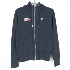 ナイキ メンズ ロゴプリンティング フーディジップアップ ダークネイビー 95 (HU28927)