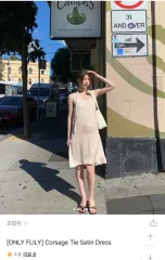 フリリーONE PIECE Corsage Tie Satin Dress