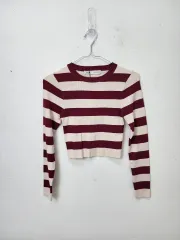ザラ ストライプ クロップド ニット