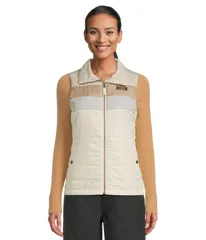 エルエルビーン レディース アウター コート ベスト LLBean Mountain Classic Puffer Vest ColorBlock ShorePaperwhitのサムネイル