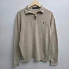 M ポロラルフローレン ハーフジップ スウェット ベージュ