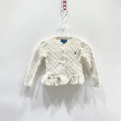 ラルフローレン 女の子 コットン ニット フリル カーディガン 18M ヴィンテージ