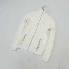 ポロラルフローレン アイボリー ケーブル ニット ジップアップ