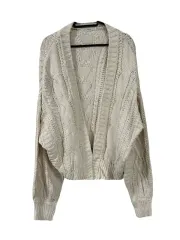 F FIFTH オーバーサイズ クロップド ケーブルカーディガン