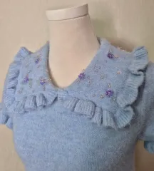 新品) ZARA ザラ フリル フラワー ギャル フリル ニット ZARA ザラ ニット