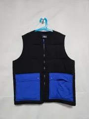 ZARA ザラ ブラック ブルー ポケット キルティング BEST ベスト キッズ 13-14歳 1118