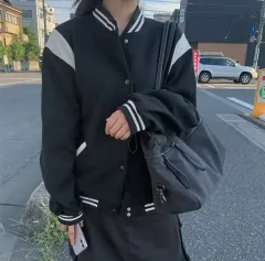 anyonemore エニワンモア バシ(?) バイカラー オーバーサイズ スタジャン アウター