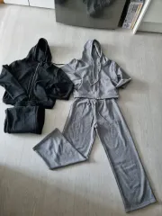 ジップアップ トレーナー セット (グレー/ブラック) ぽかぽか 高品質 素材