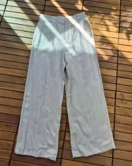 アイボリー ワイド リネン パンツ