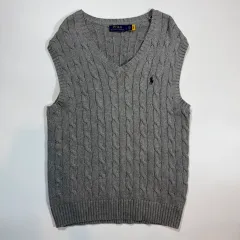 ポロ ラルフローレン グレー ケーブル ニット ベスト