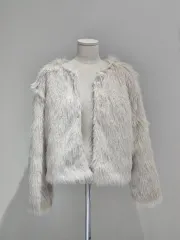 新品/*即発送*/ファー ジャケット ショート コート (ダウン裏地)