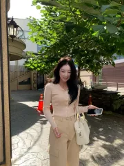 未開封 샵시예 ドレイズ カーディガン ピーチベージュ ネイビー