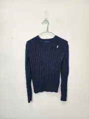 ポロ ラルフローレン ネイビー ケーブル編み ニット