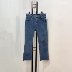 (L) 裏起毛 セミフレア セミブーツカット デニム ジーンズ 冬ジーンズ 3974
