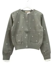 アプワイザーリッシェ Apuweiser-riche ハート刺繍カーデプルオーバー 2 グレー 2way ニット 2025SS トップス