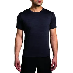 ブルックス メンズ トップス シャツ Brooks Luxe Short Sleeve Heather Deep Bl ヘザーのサムネイル