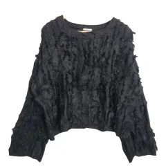 GU ジーユー ブラック ニット Tシャツ XL アクリル 100%