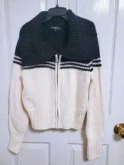 EGOIST バイカラー ポイント ジップアップ ニット カーディガン 66