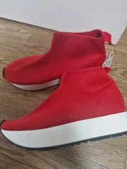 ZARA ザラ ニット スニーカー レッド 36