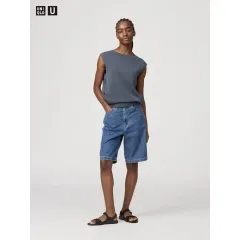 （ブラック）UNIQLO ユニクロ バミューダ デニム パンツ 28 サイズ