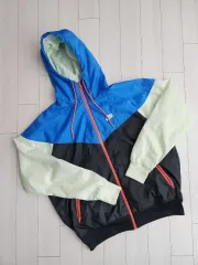 ナイキ NSW ウィンドランナー WHO フーディー ジャケット ブラック ブルー - アジア サイズM 使用感