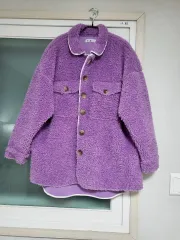 パープルボア羊毛ジャケット