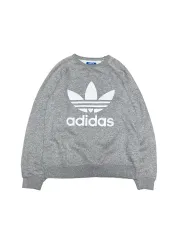 アディダス トレフォイル ビックロゴ 起毛 スウェット 95 グレー