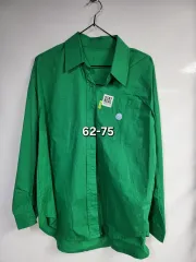 グリーン シャツ 長袖 ブラウス 62-75