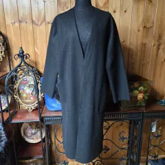 ブラックカーディガン式コート
