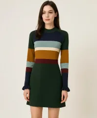 DEWL 듀엘 バイカラー ウール ニット ONE PIECE