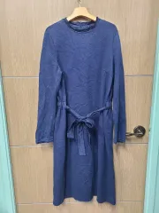 DAKS(ダックス) ネイビー ウエスト紐 ロング ワンピース