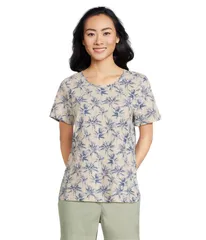 トッミーバハマ レディース トップス シャツ プリント Tシャツ Tommy Bahama Indigo Palms Printed Short Sleeve Tee Bleached Sand サンのサムネイル