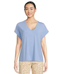 トッミーバハマ レディース トップス シャツ Vネック Tommy Bahama Kauai VNeck Short Sleeve Big Sky Blue ブルーのサムネイル