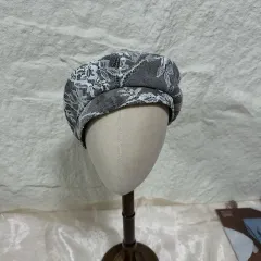 ヴィンテージ グレー レース 調節可能 ベレー帽