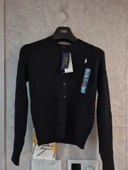 (XL) ポロ Girl's カーディガン ブラック