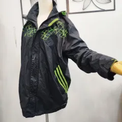 アディダス ウィンドブレーカー ブラック/蛍光 色 サイズ 100