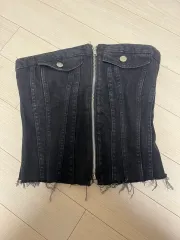 ZARA ザラ ブラックデニム チューブトップ