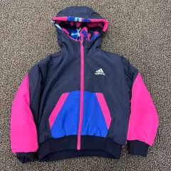 アディダス キッズ ボア リバーシブル ジャケット アウター フーディー 120サイズ