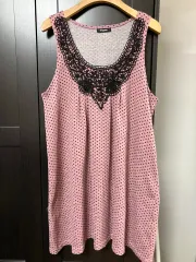 日本ヴィンテージ ドット レイヤード キャミソールワンピース 森ガール ドット