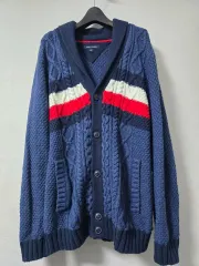 正規品 トミーヒルフィガー ケーブル編み カーディガン L