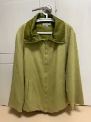 ウールブレンド ハーフ ジップアップ ジャケット オリーブ (Made in Italy)