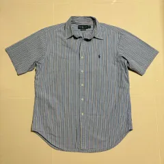 正規品 ポロ Ralph Lauren(ラルフローレン) 青 ストライプ 半袖 シャツ