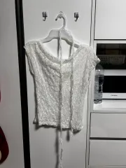 レース シースルー 半袖 スカーフ ブラウス