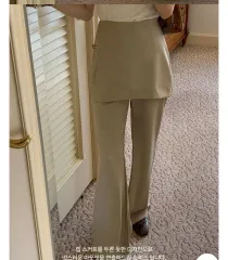 パイナップルThank You OFラブスラックス スカート レイヤード スラックス m カーキブラウン