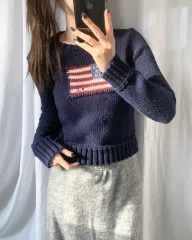 POLO ポロラルフローレン ジーンズ ウィメンズ LINE 星条旗 ニット