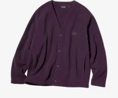 新品 UNIQLO×NEEDLES パープル カーディガン Mサイズ