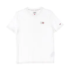 トミー ジーンズ 白 スモール ロゴ プリンティング 半袖 クルーネック Tシャツ M