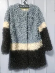 ANDYOU バイカラー ブークレ コート